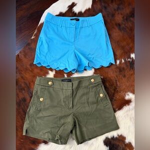 Two pair of women’s Talbots shorts blue & olive